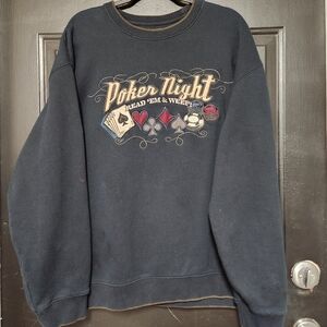 Croft And Barrow Mens XL Poker Night Read em’ & Weep Crew Neck Sweater Y2K